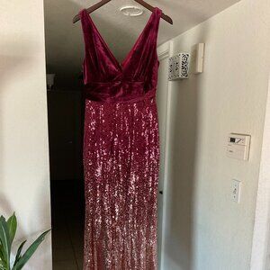 Maroon Sequin Formal Dress
